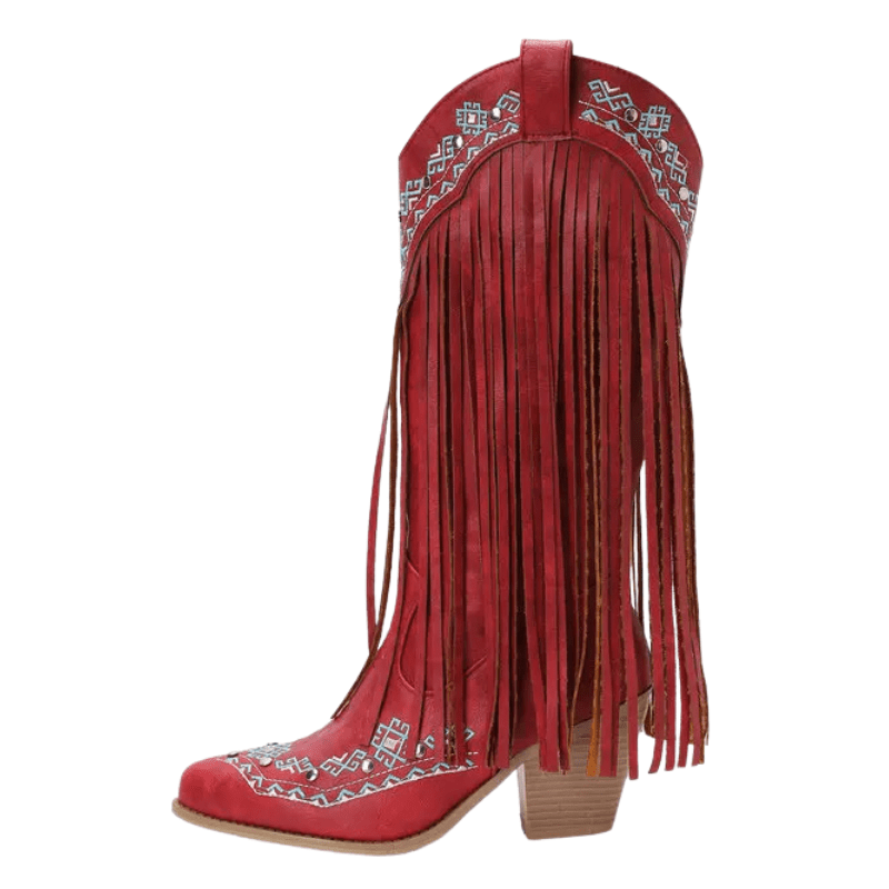 Fransboots med Broderi i Westernstil