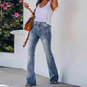 Högmidjade flare jeans