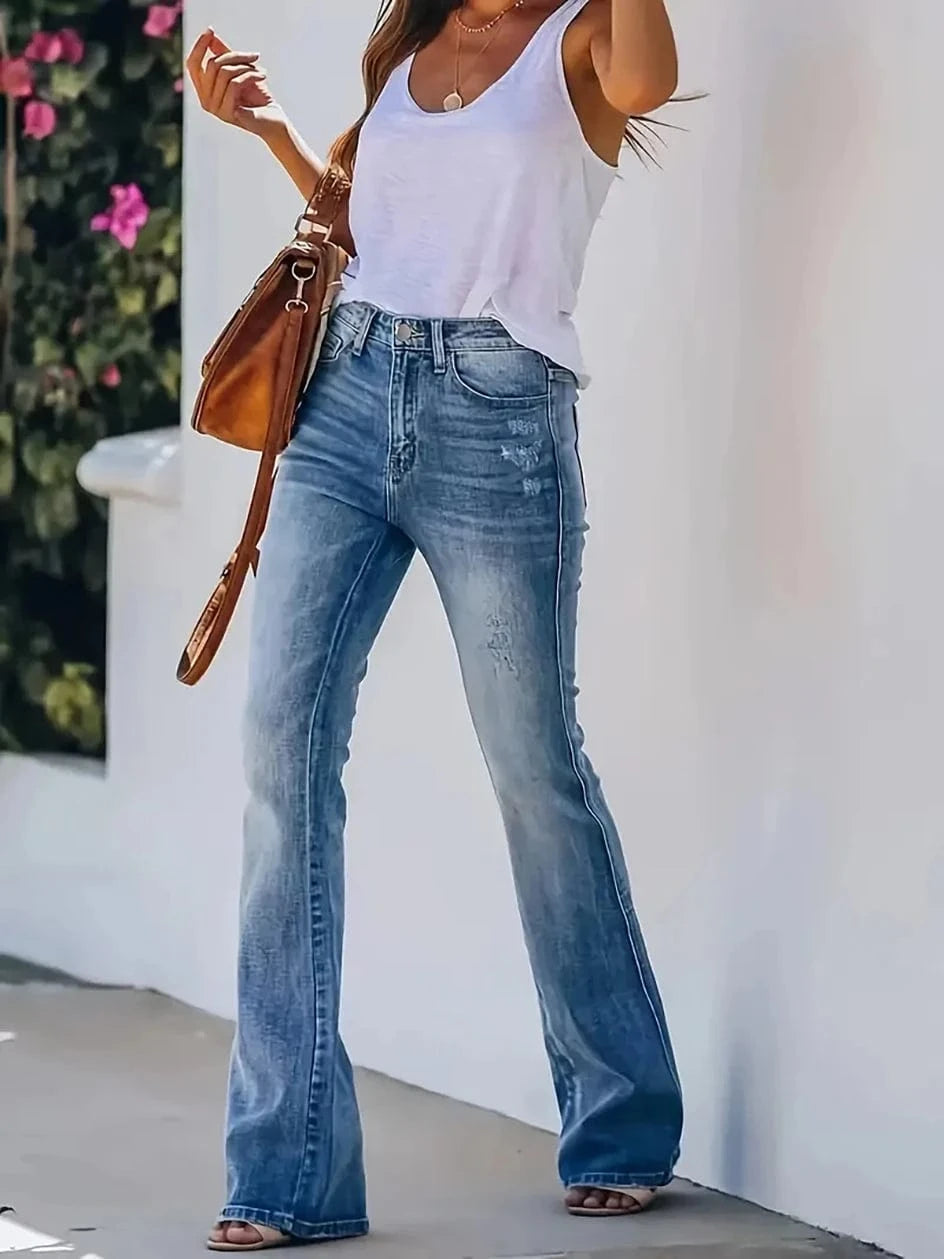 Högmidjade flare jeans