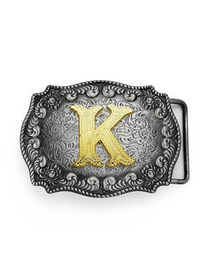 Initial Bältesspänne Bokstav Guld Silver Bokstav K