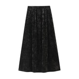 Kjol krossad sammet Svart / One Size