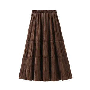 Kjol sammet Brun / One Size