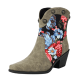Korta Cowboyboots med Blommor Grå / 36