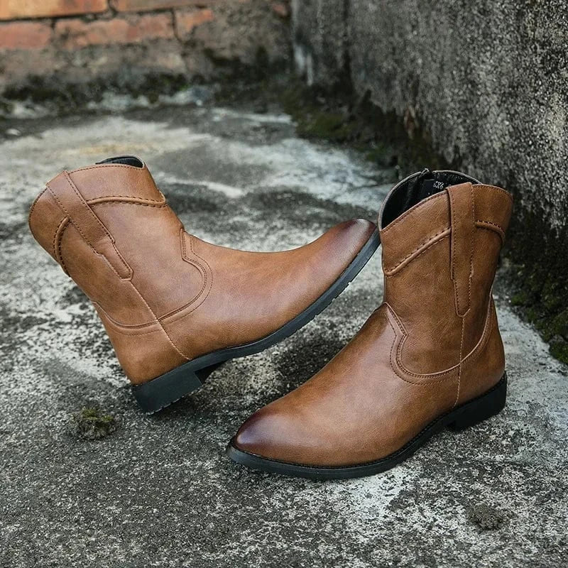 Låga cowboy boots herr