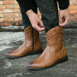 Låga cowboy boots herr
