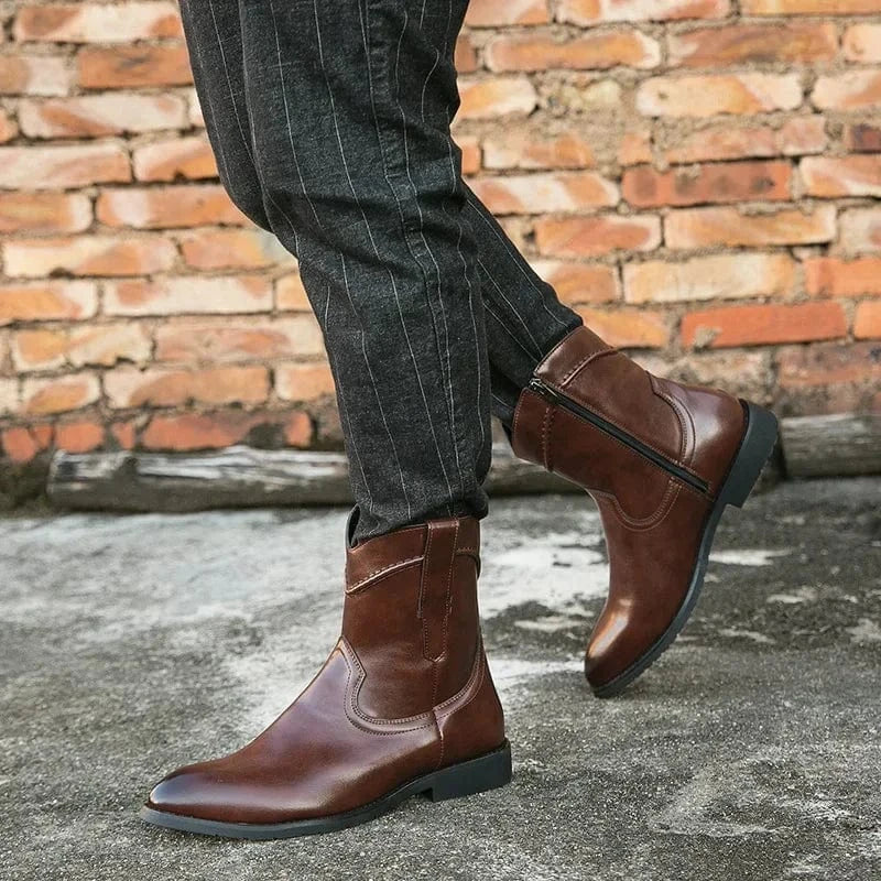 Låga cowboy boots herr
