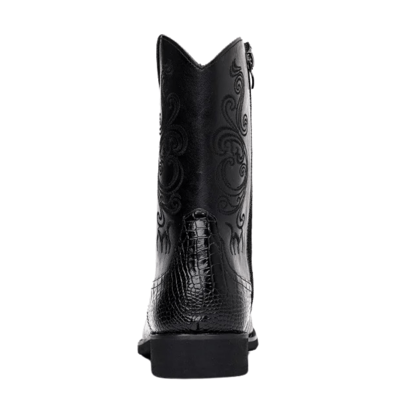 Låga Cowboy Boots Herr i Alligatormönster med Dragkedja