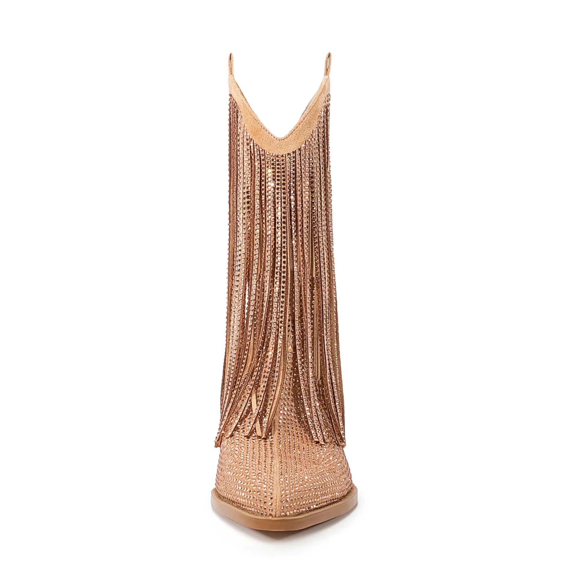 Låga Cowboyboots med Strassfransar för Dam