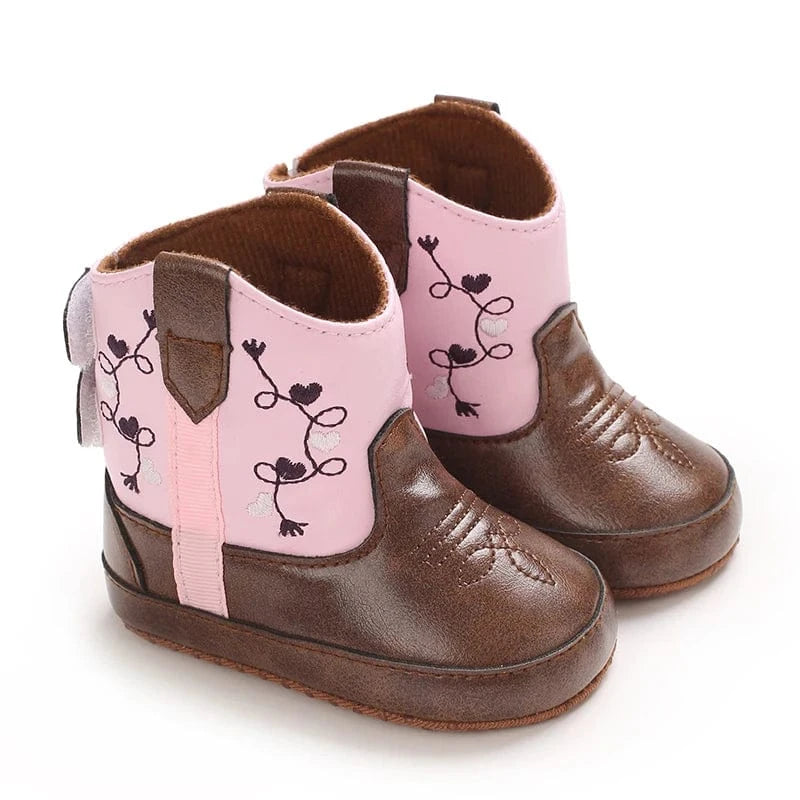 Cowboyboots baby mjukt skinn halkfria