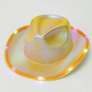 LED Cowboyhatt Gul / One Size