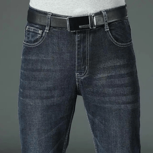 Mörkblå utsvängda jeans för herr