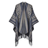 Oppen poncho dam Marinblå / One Size