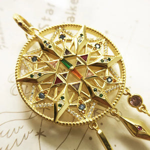 Pendant Large Lucky Dreamcatcher,Summer Brand New Fine Jewelry Europe Golden S925 Sterling Silver Gift For Women