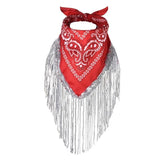 Röd Cowboy Bandana med Glitterfransar Röd