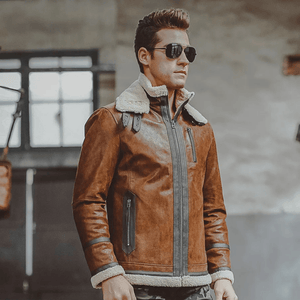 Shearling jacka brun