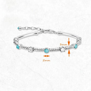 Stelt Silverarmband med Vriden Design och Turkosa Stenar Silver med turkos
