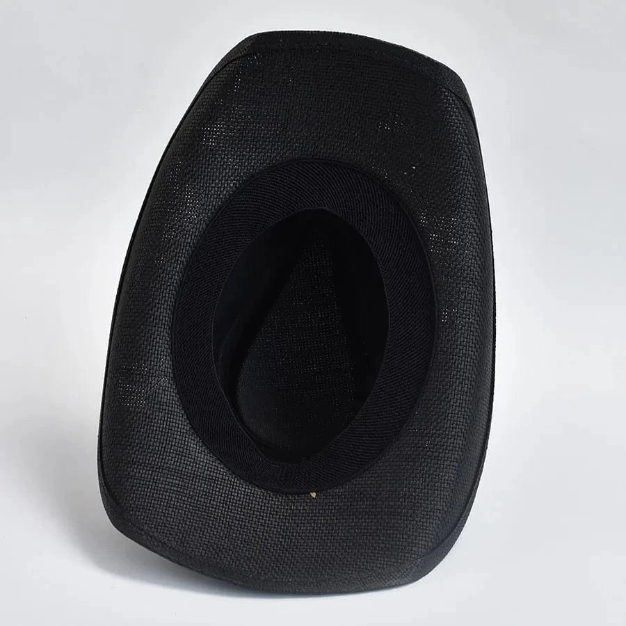 Stråcowboyhatt med Broderad Rem