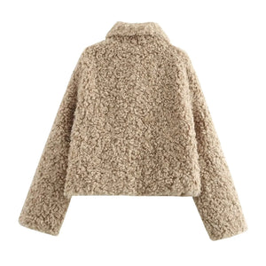 Teddy jacka dam beige