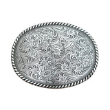 Växtmönster Bältesspänne Oval Design Silver