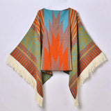 Vintage poncho Orange / One Size