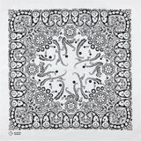 Vit Bandana med Svart Blommig Paisley-mönster Vit med svart
