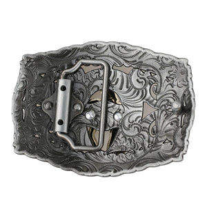 Western Bältesspänne i Metall med Präglad Design