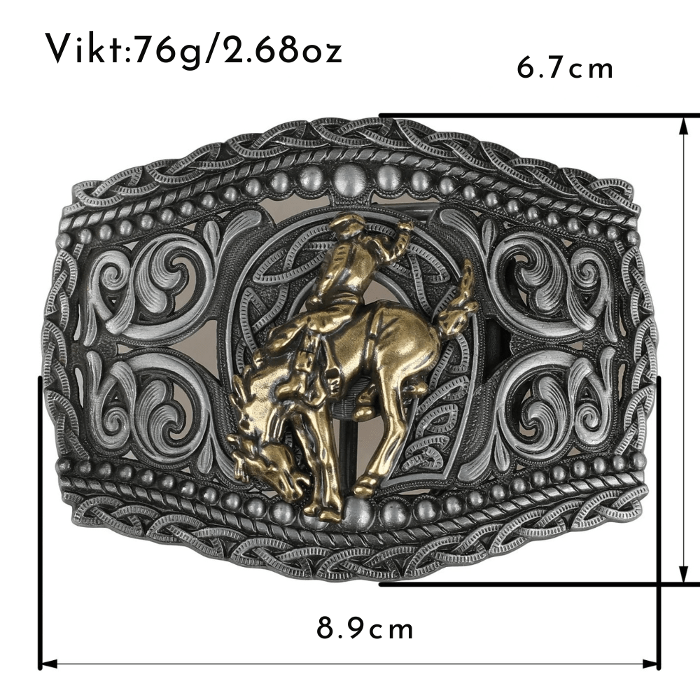 Western Bältesspänne i Metall med Präglad Design