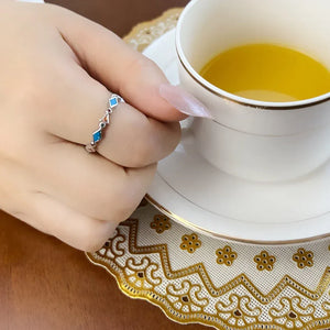 Western ring i 925 silver med turkossten