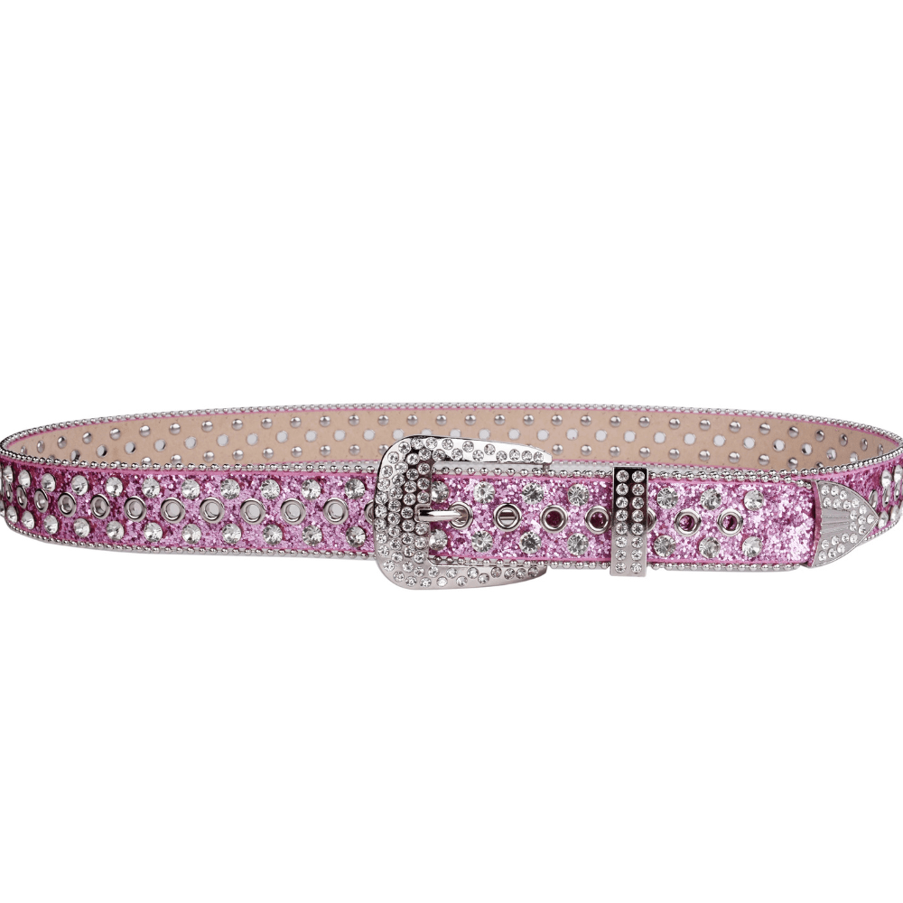 Westernbälte Silverfärgat med Strass och Nitar