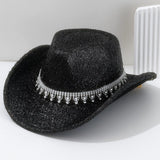 Westernhatt dam med strass 56-58cm / Svart