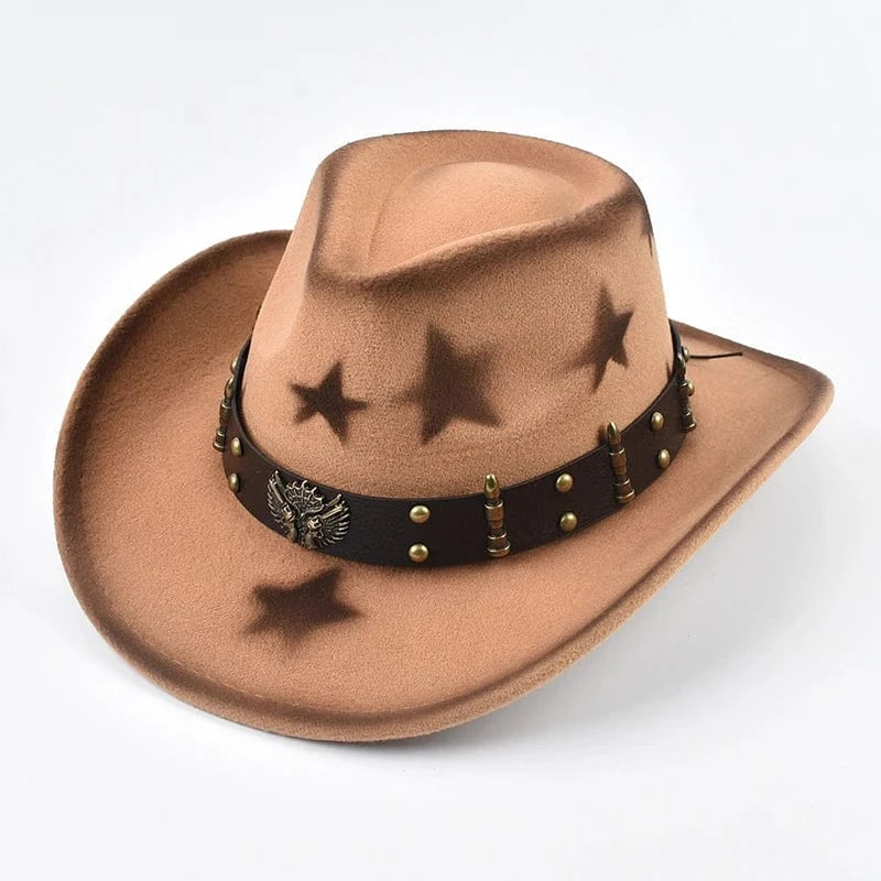 Westernhatt med Stjärnmotiv Kamel / Kan justeras