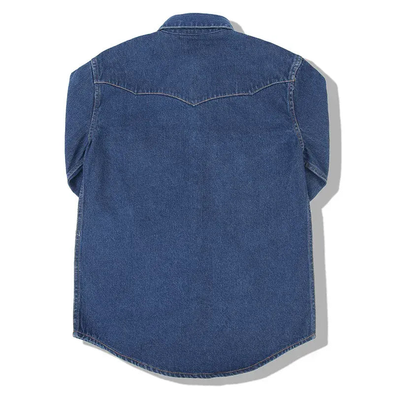Westernskjorta i tvättad denim