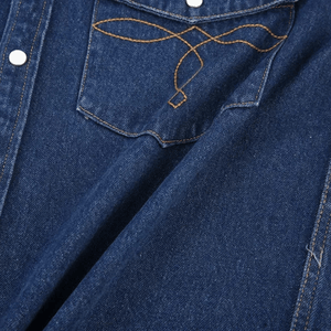 Westernskjorta i tvättad denim