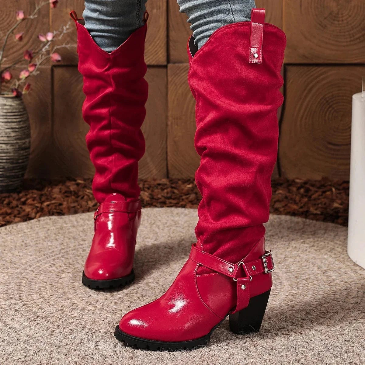 Slouch western boots